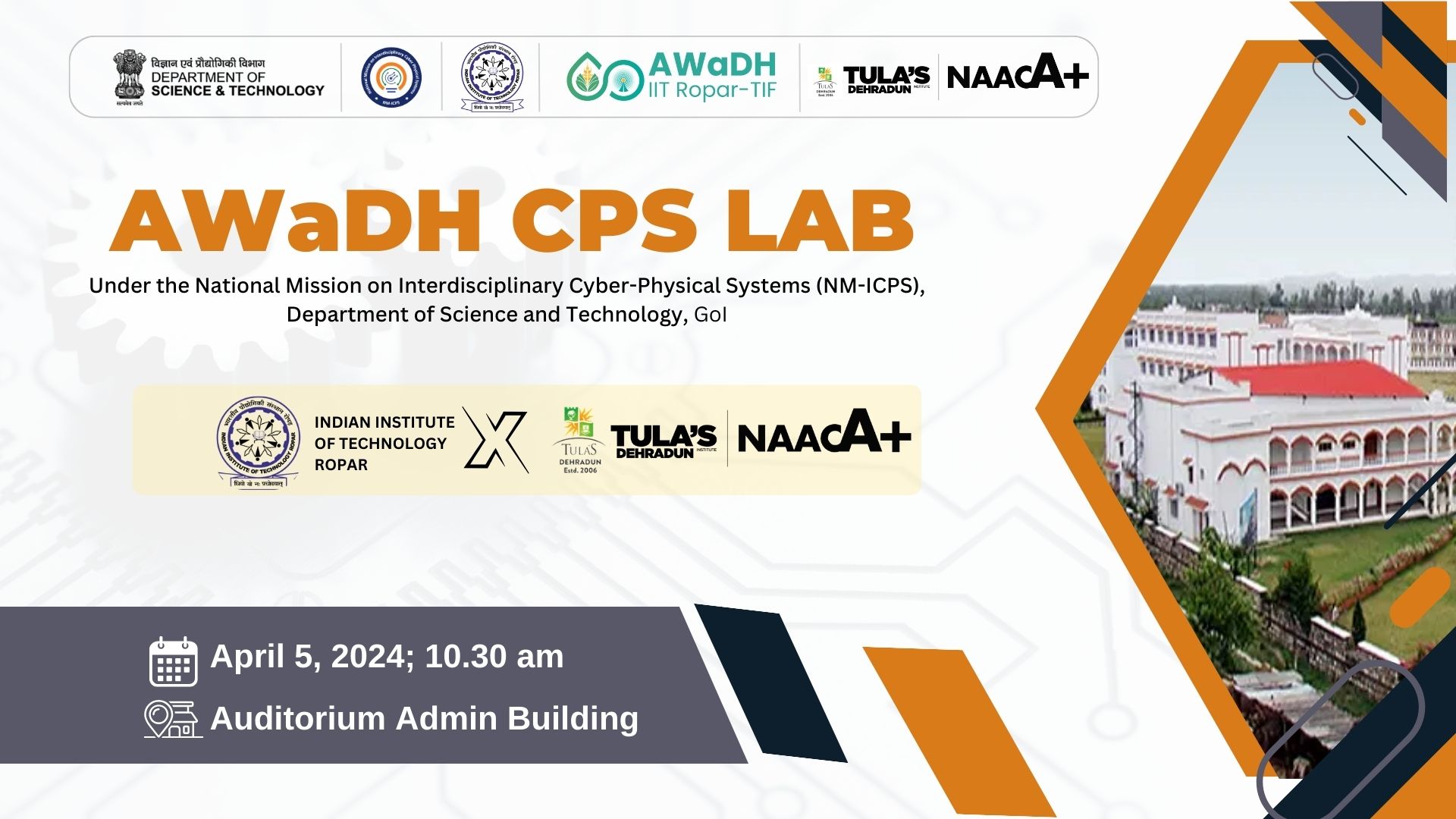 AWaDH CPS Lab launched at Tula’s Institute Dehradun - IIT Ropar TIF (AWaDH)